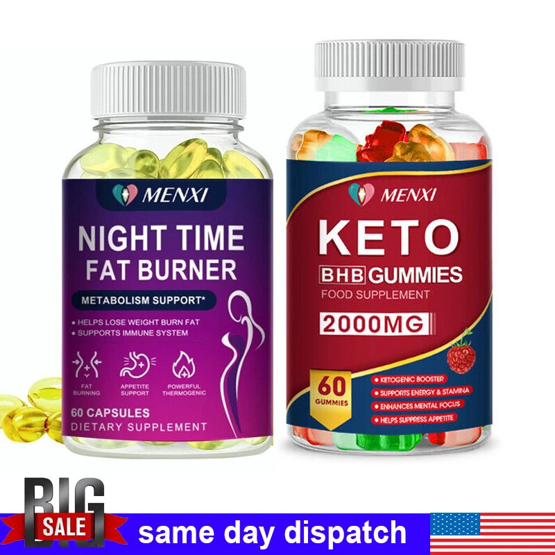 Keto BHB Gummies Night Time Fat burner Capsules Lose Weight Appetite Suppressant