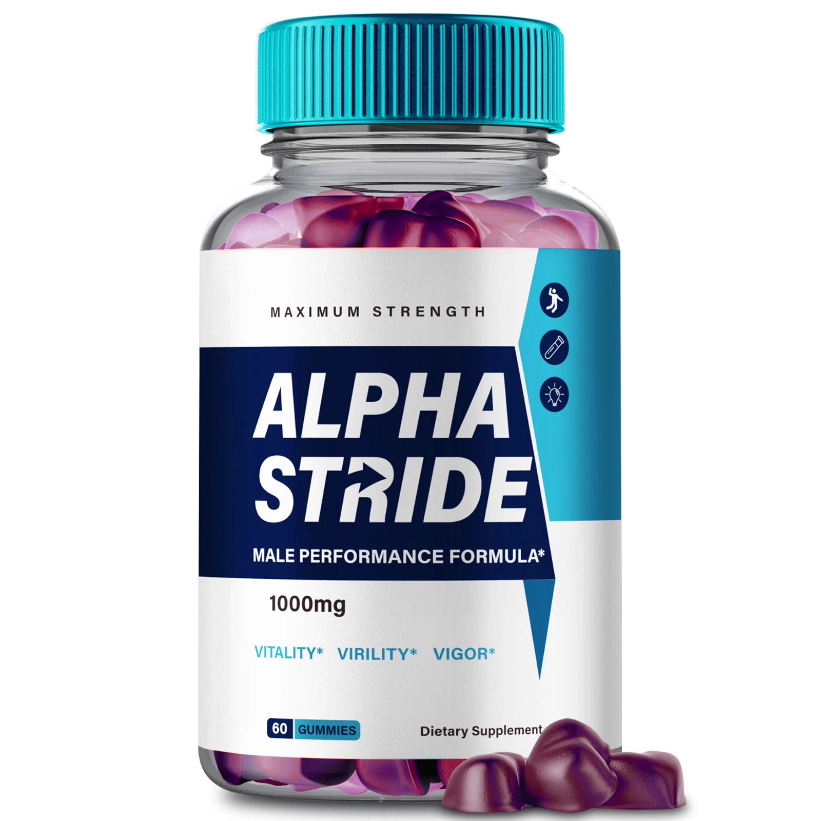 Alpha Stride Men Gummies, AlphaStride Male Dietary Supplement Gummy 60ct