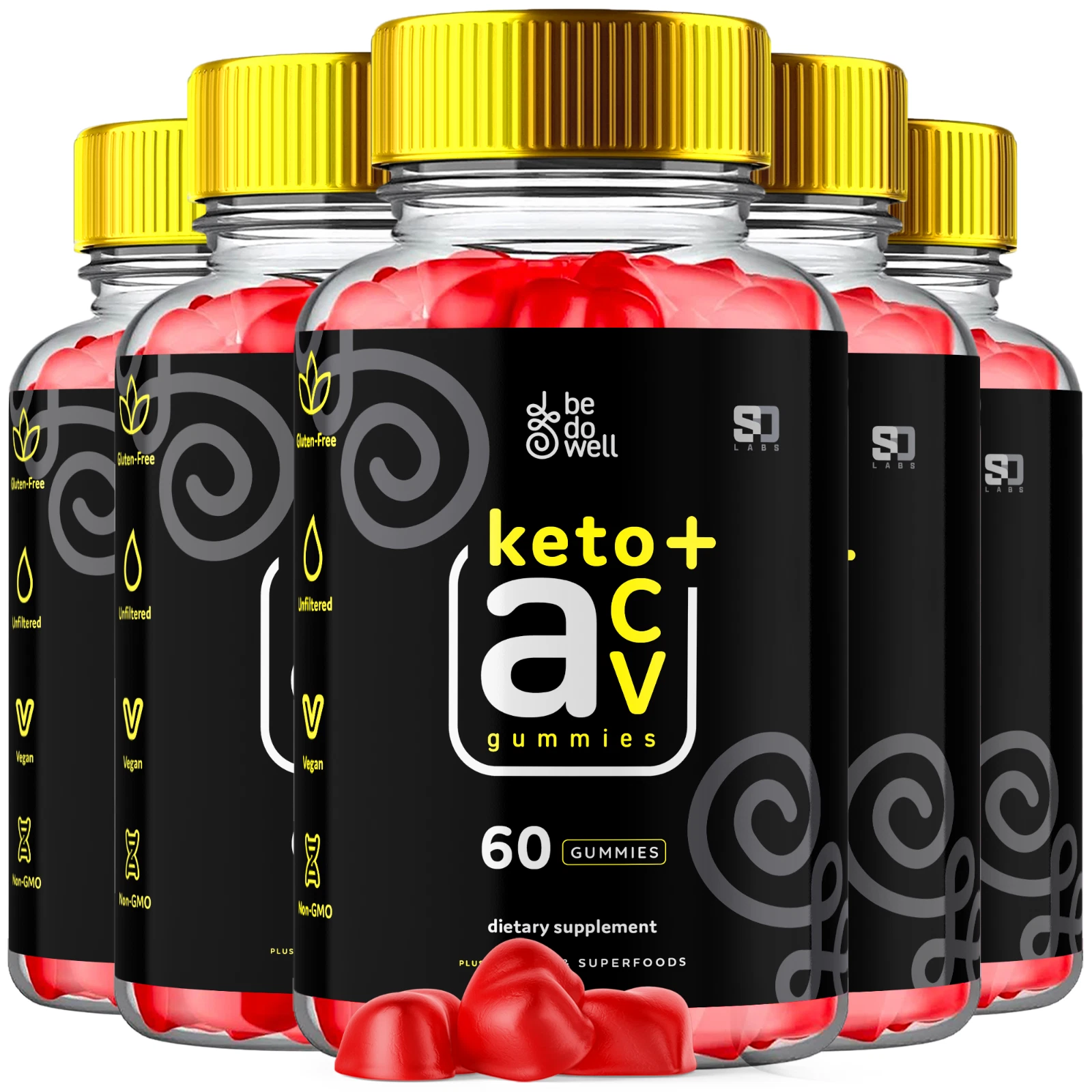 (5 Pack) Be Do Well Keto ACV, Be Do Well Keto Gummies Weight Loss (300 Gummies)