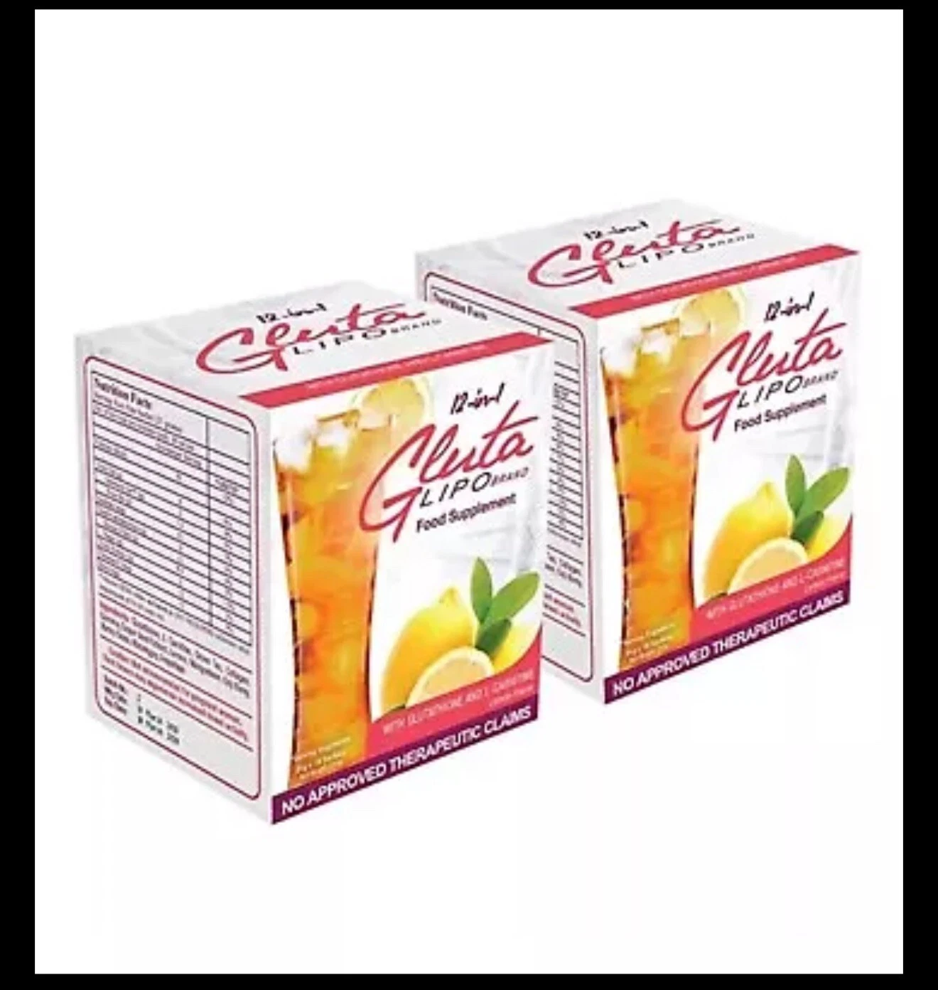 2X Gluta Lipo 12in1 Whitening & Slimming Lemon Flavor (US Seller) 100% Authentic