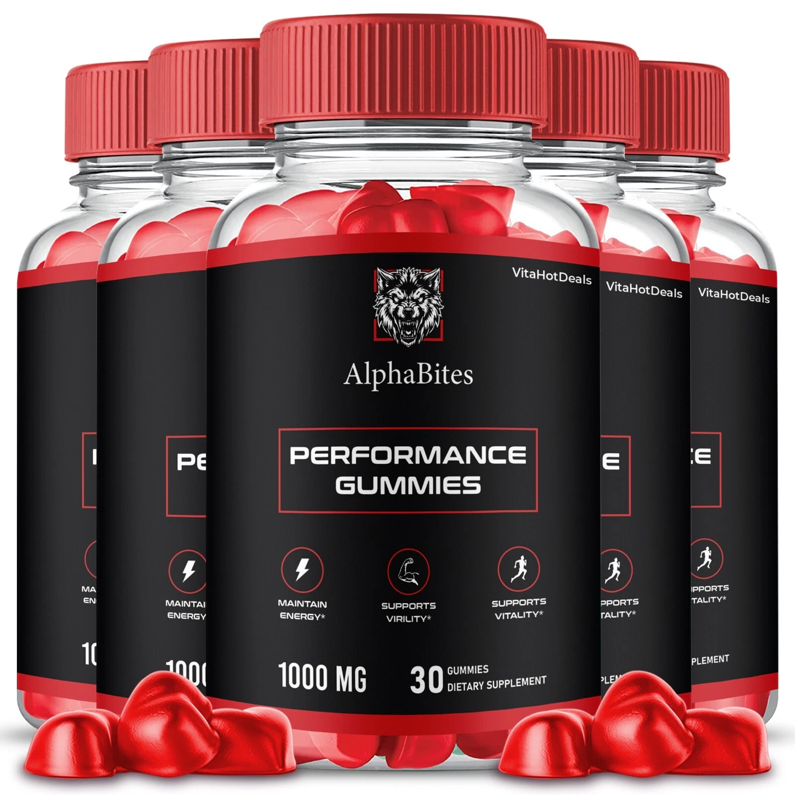 AlphaBites Gummies for Men, Maximum Strength Formula Supplement for Men (5 Pack)