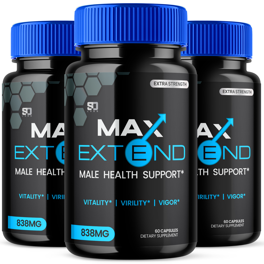 Max Extend Male Health Support Pills to Boost Vitality Virility Vigor 3 Pack