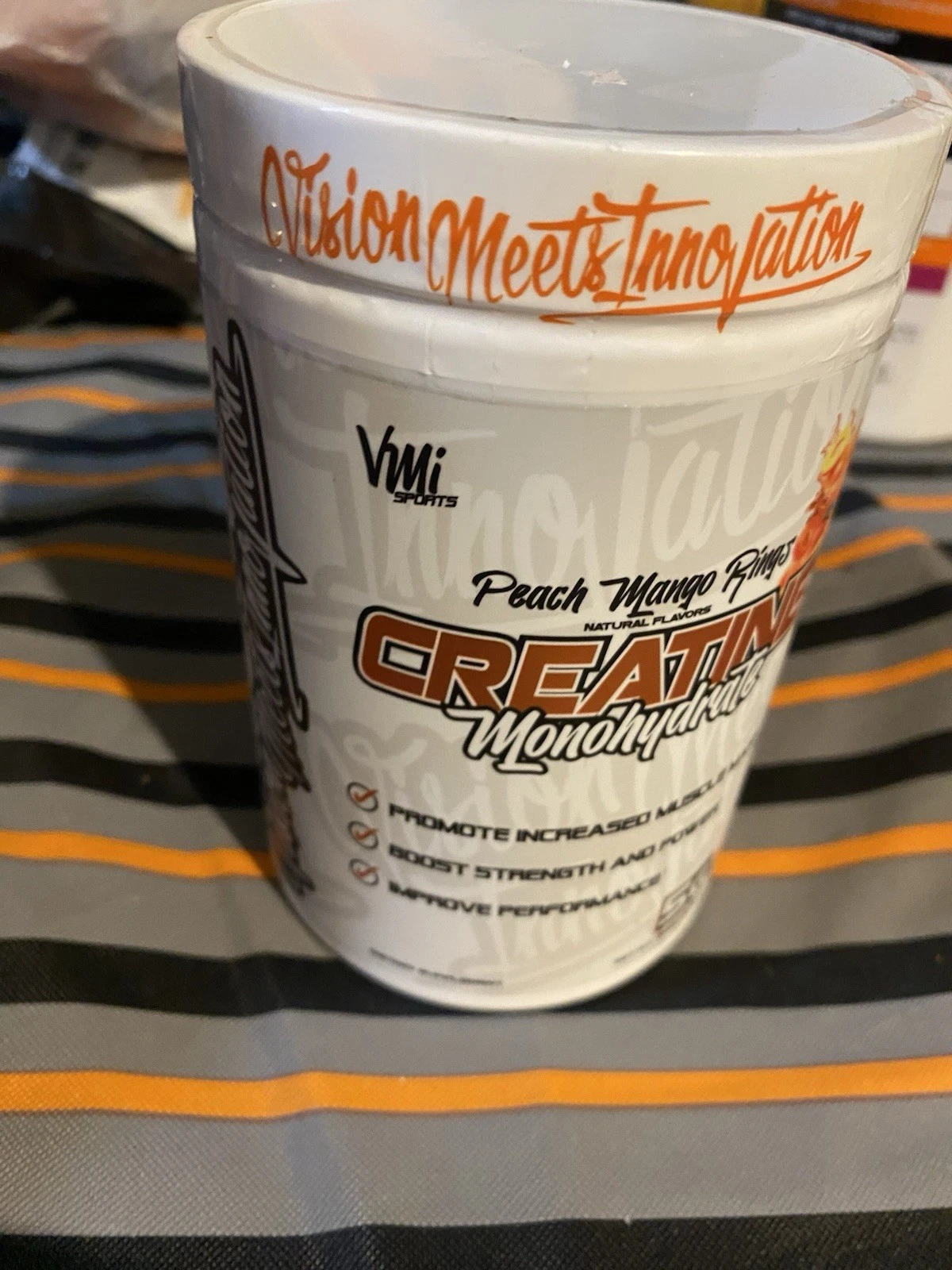 VMI Sports Creatine Monohydrate Powder Flavor Peach Mango Rings New Sealed