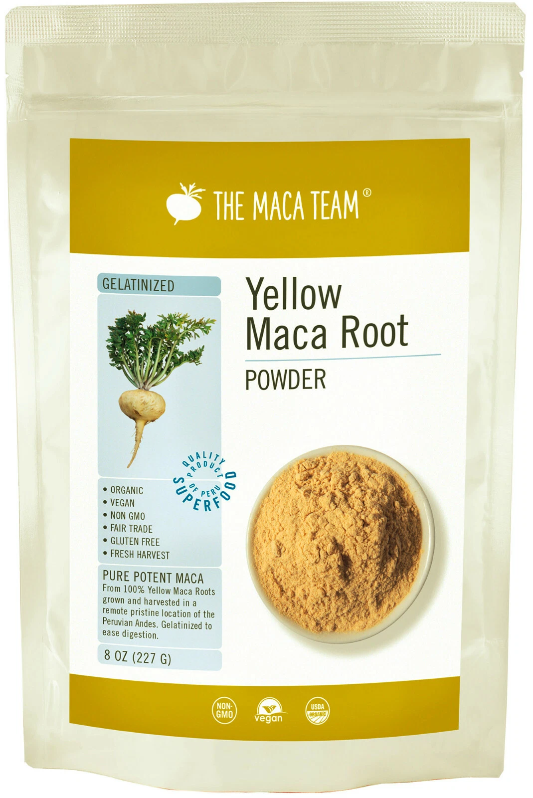 Gelatinized Maca Root Powder From Peru - Certified Organic, Fresh Harvest