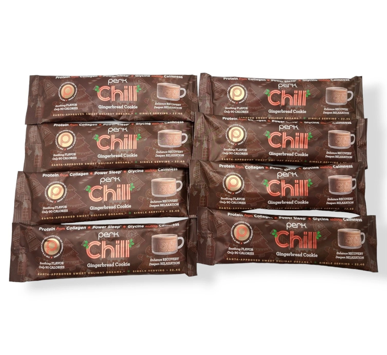 NEW Perk Chill 8 Packs Powder Gingerbread Cookie Protein Drink SOLD OUT Flavor