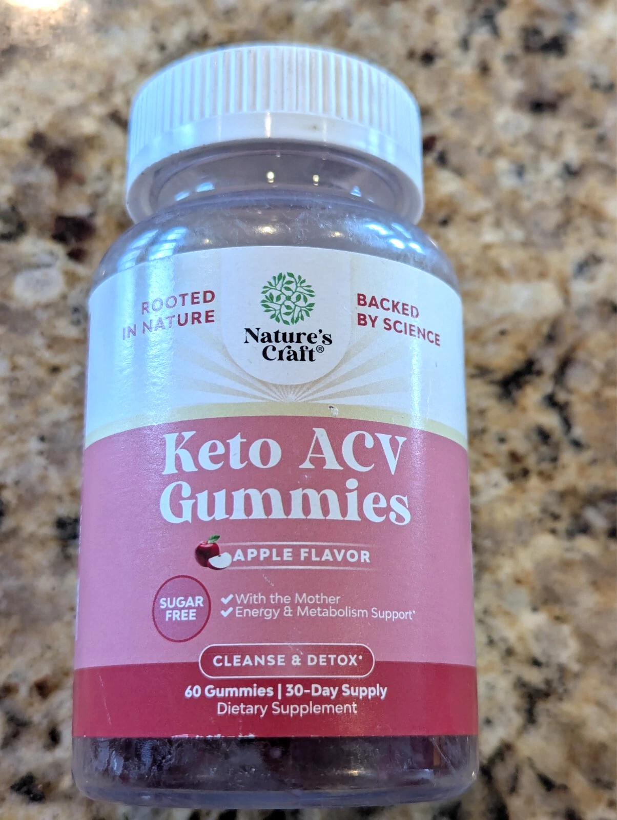 Nature's Craft Keto ACV Gummies Apple 60 count exp: 09/2025