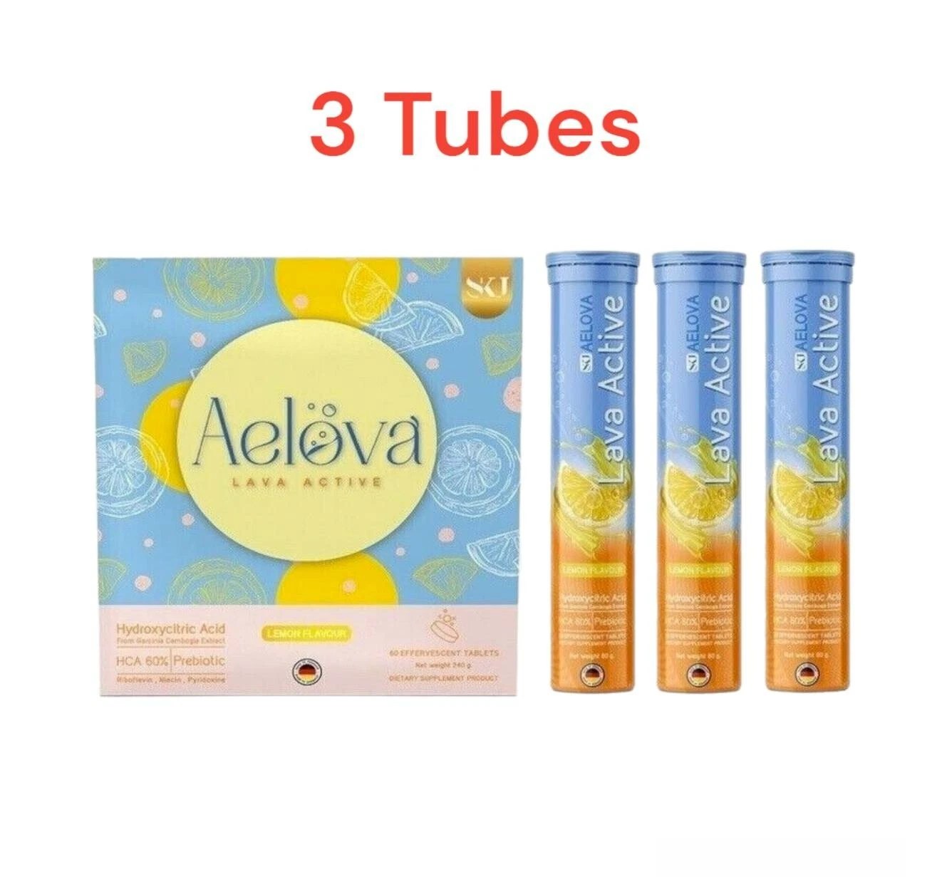 3 Tubes AELOVA Dietary Supplement Tablets Weight Control Effervescent Tighten