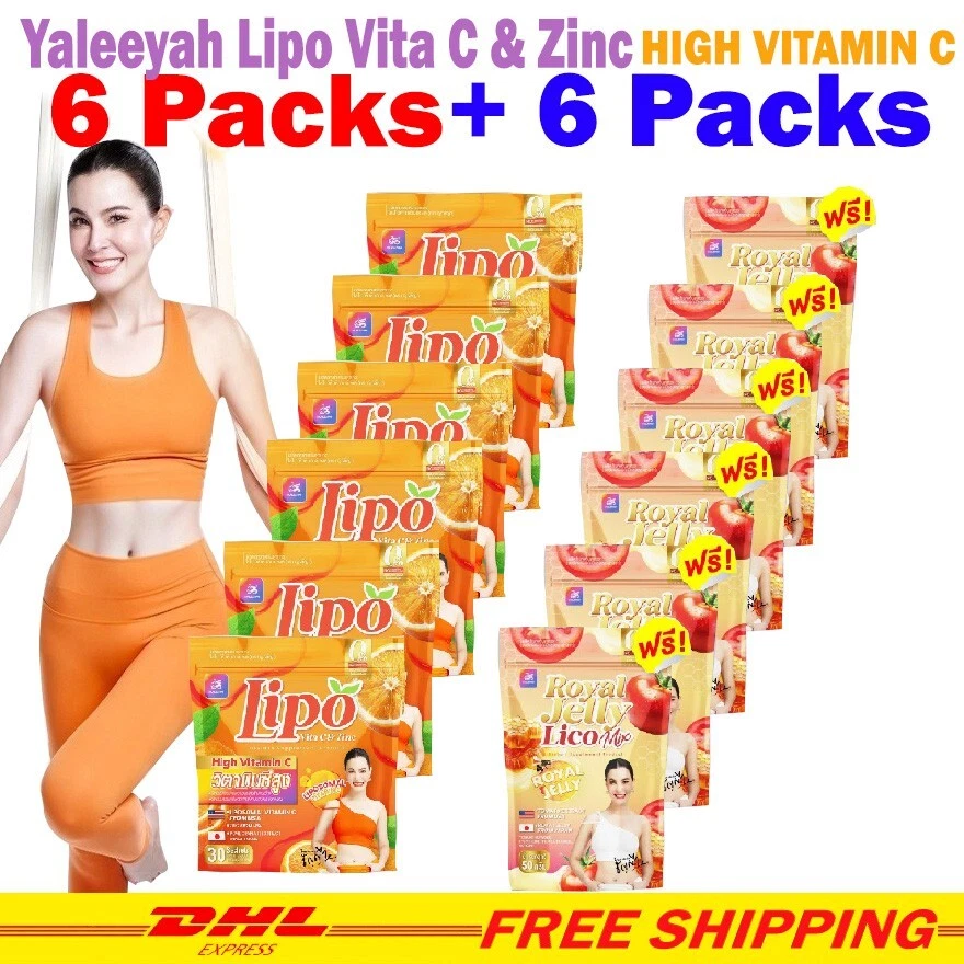 6+6 Yaaleeyah Lipo Vita C & Zinc Royal Jelly Lyco Anti Aging Radiant Smooth Skin