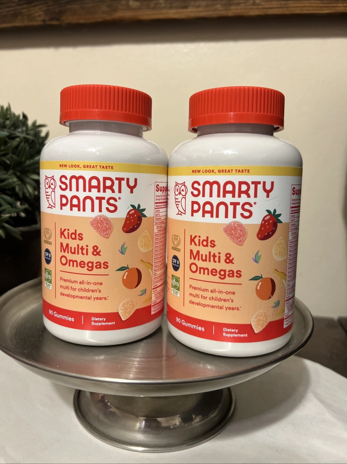 2 Pack SmartyPants Kids Multi & Omegas Dietary Supplement 90 Gummies