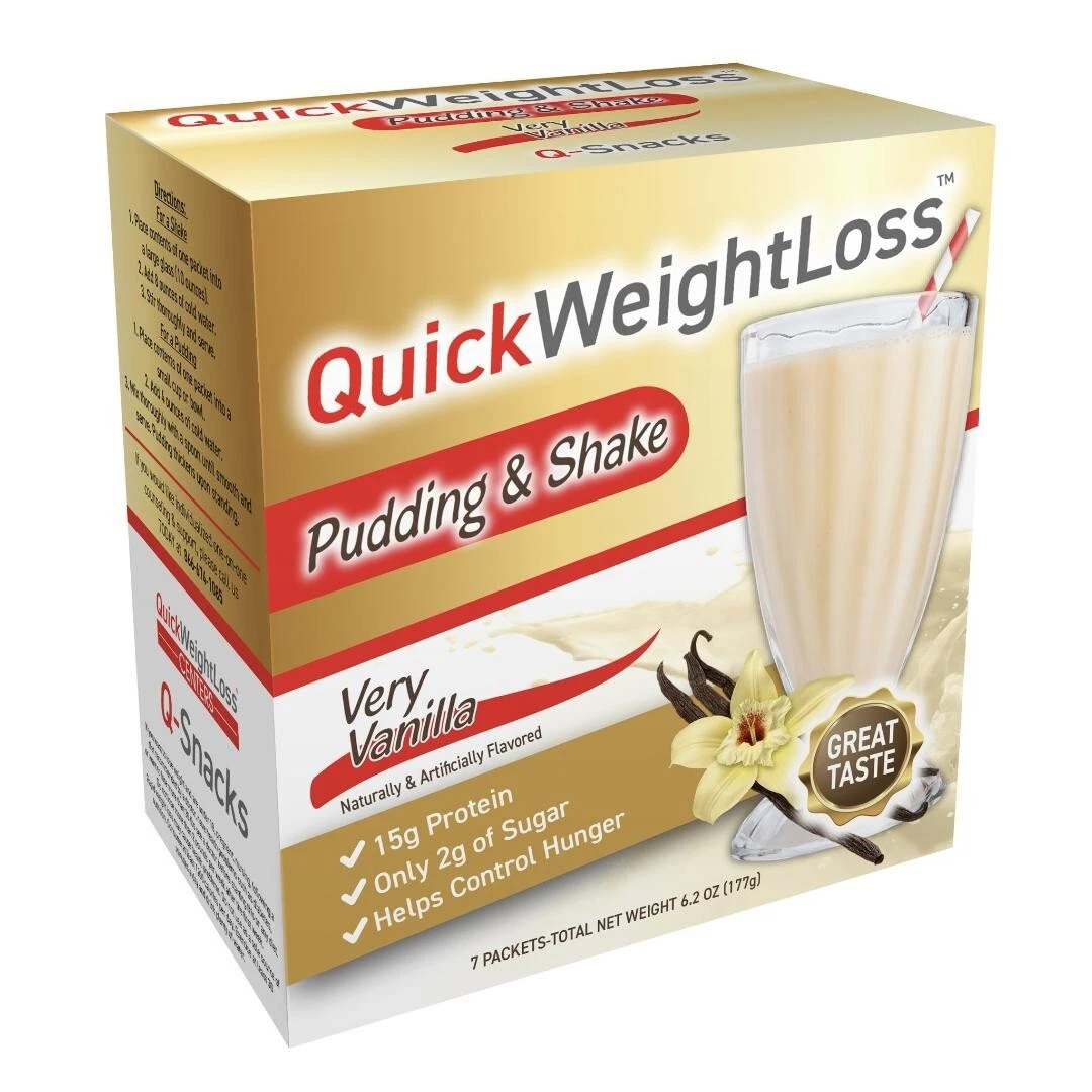QWL Very Vanilla Pudding Shake- Meal replacement -15g Protein, Low Calorie -7ct.