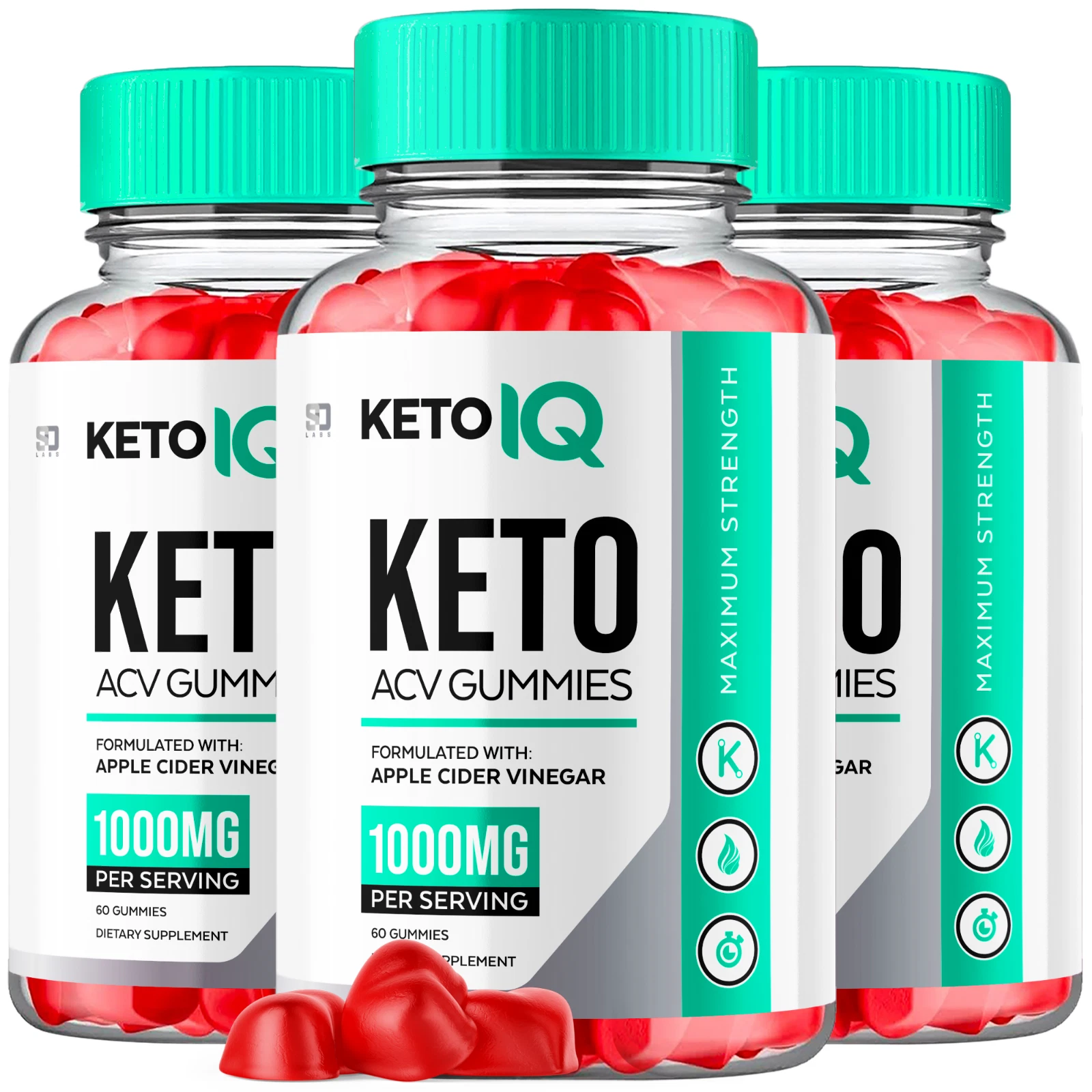 (3 Pack) Keto IQ Gummies, Keto IQ Keto ACV Weight Loss Supplement (180 Gummies)