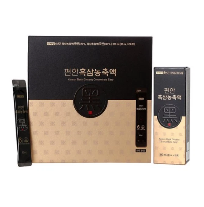 Korean Black Ginseng Concentrate Easy Extract 10ml X 30 Stick Pouches K-Food