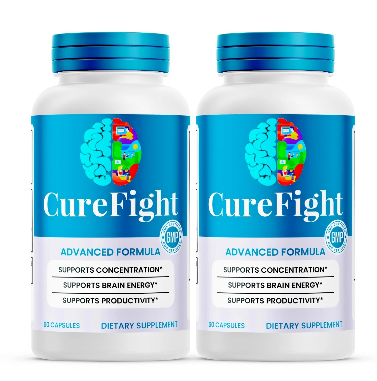 Cure Fight for Memory 3D Capsules, CureFight Brain Health Support Pills (2Pack)