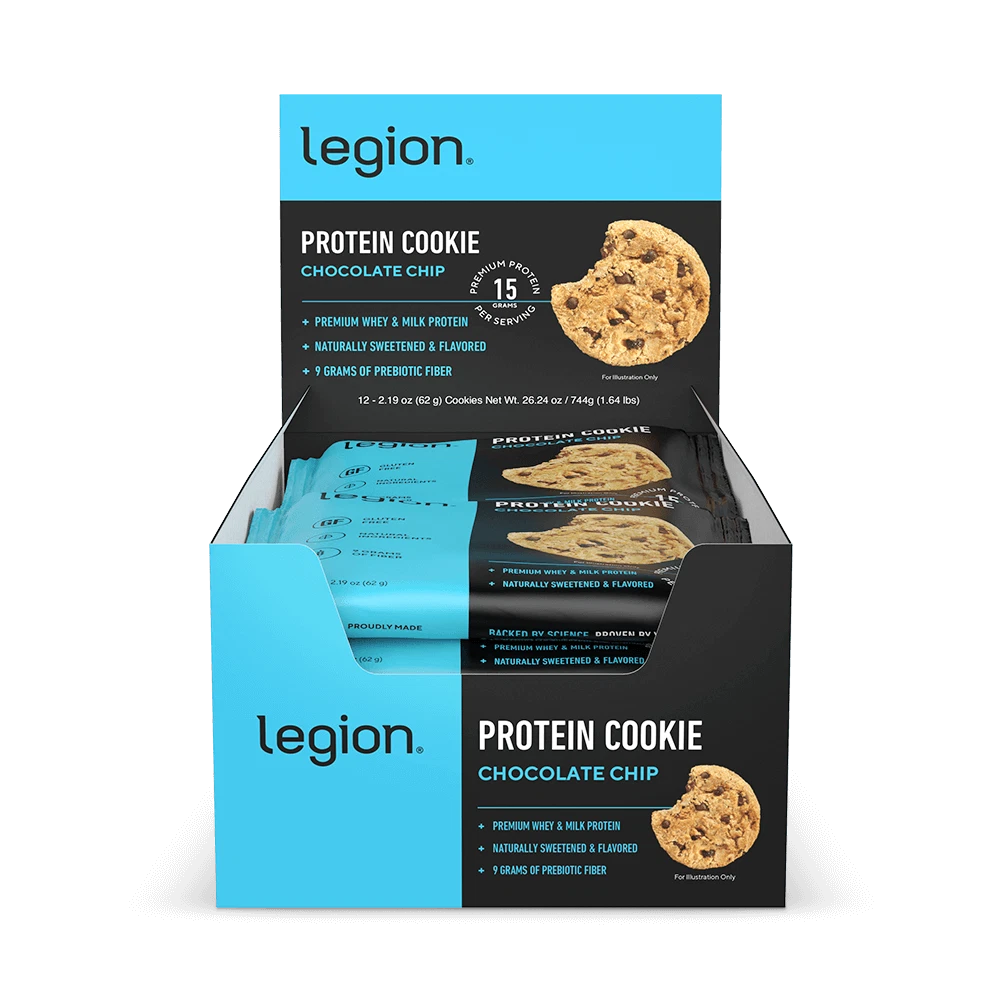 Legion Protein Cookie - Natural High-Protein Cookies - 12 Pieces, Chocolate Chip