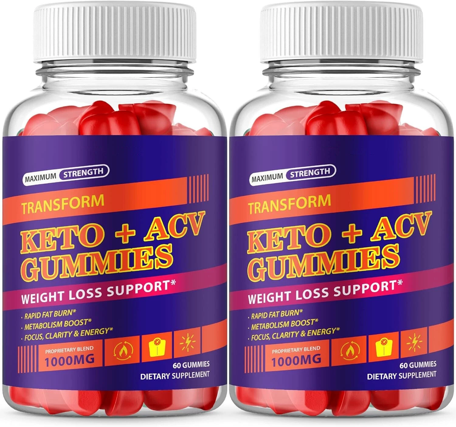 (2 Pack) Transform Keto ACV Gummies Weight Loss - 120 Gummies