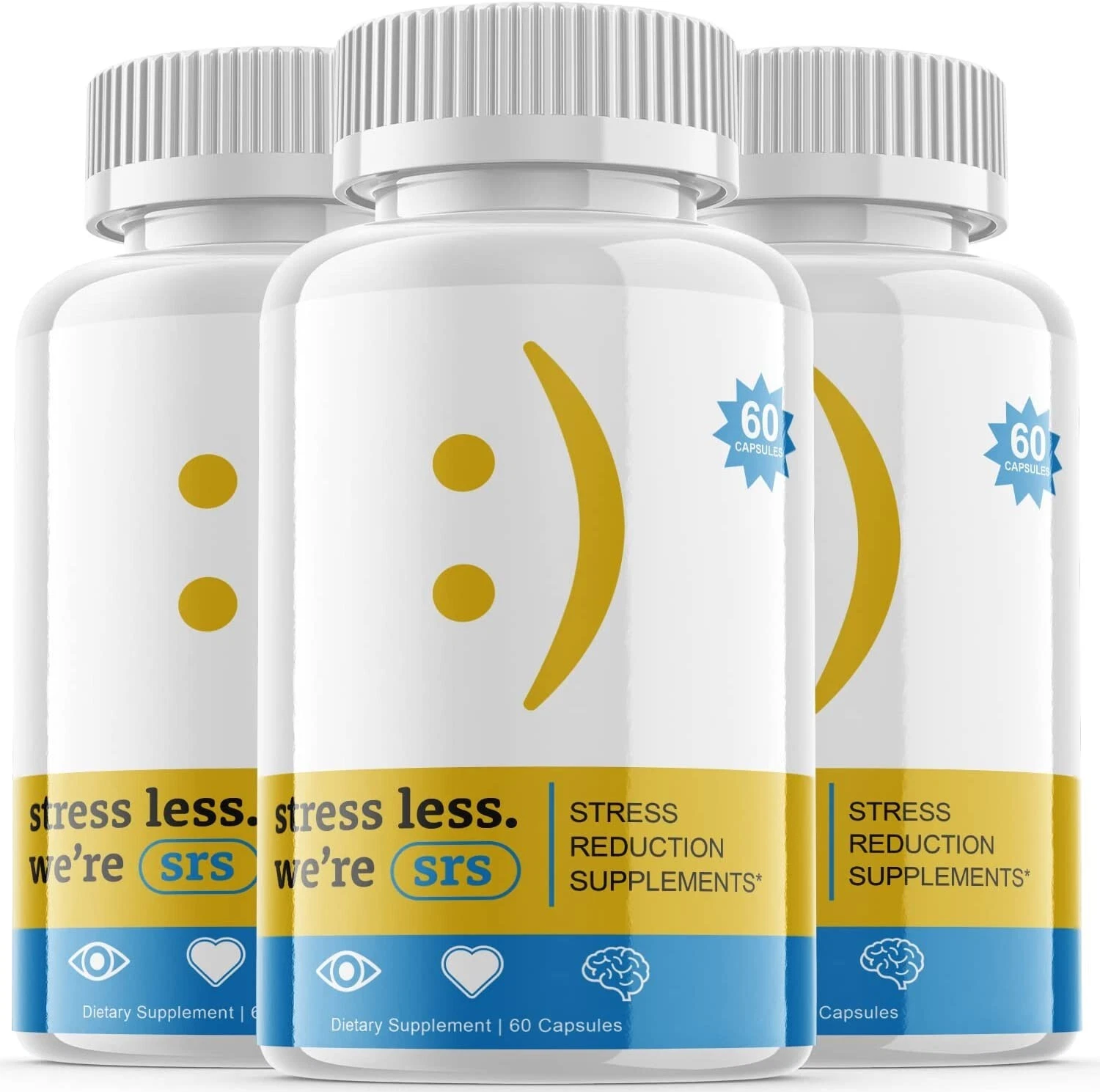 (3 Pack) SRS - Stress Reduction Supplement - Nootropic Support - 180 Capsules