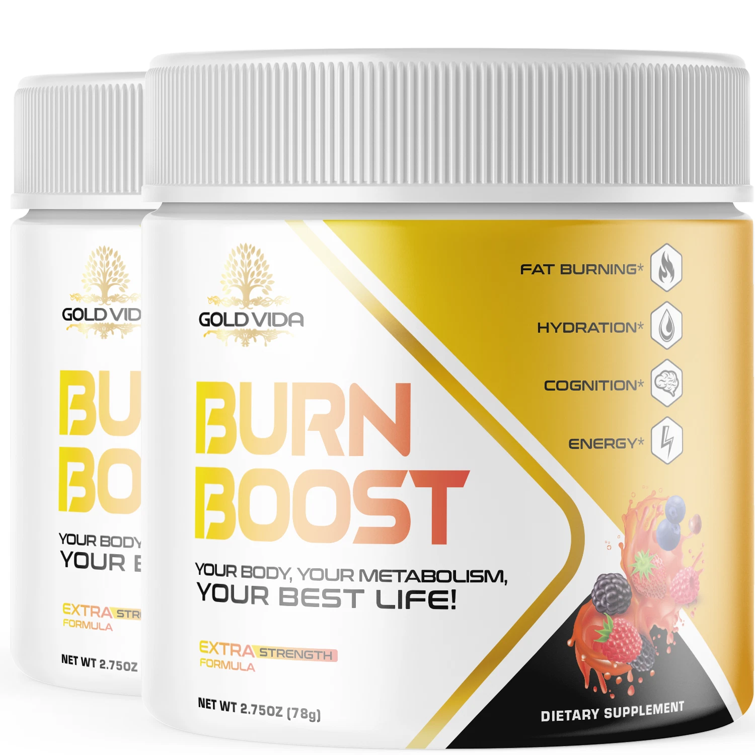 2-Gold Vida Burn Boost Powder,Weight Loss,Fat Burner,Appetite Control Supplement