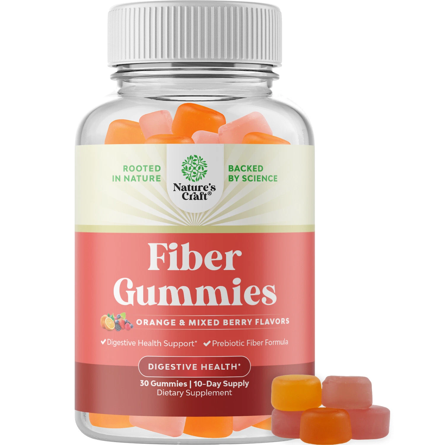 Tasty Prebiotic Fiber Gummies for Adults - High Fiber for Immunity and Digestion
