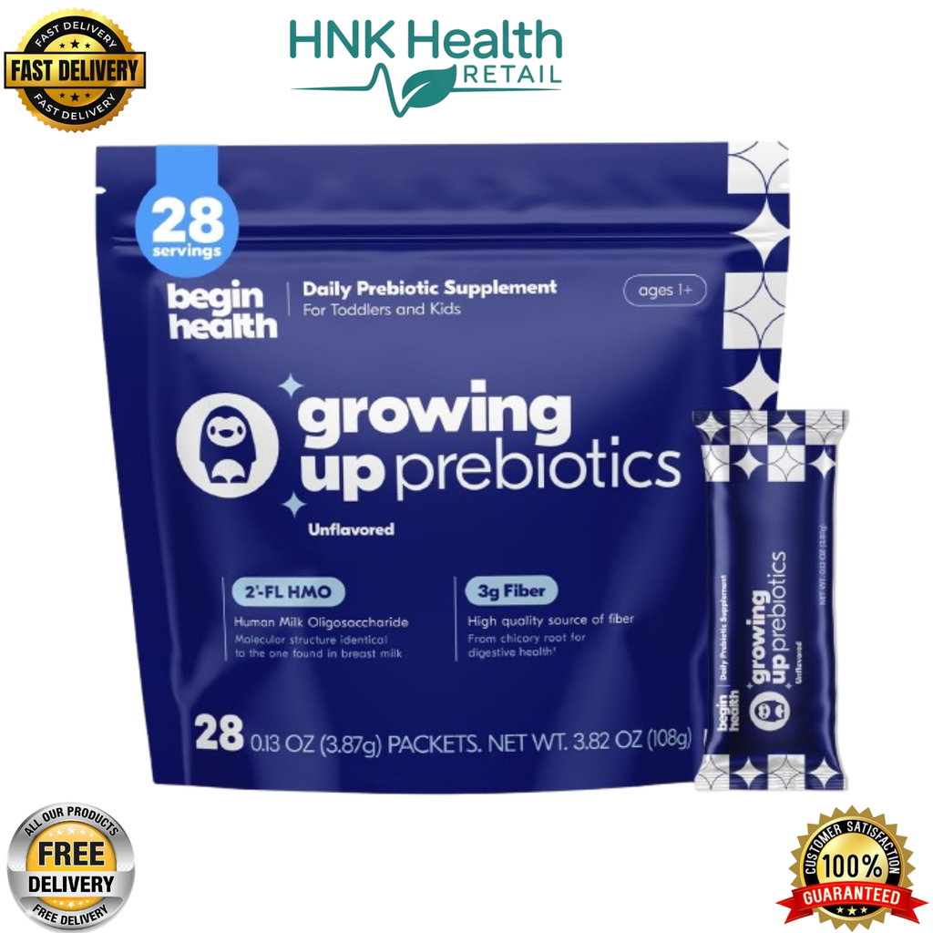 Begin Health Growing Up Prebiotics for Kids – Unflavored | 28 Stick Packs