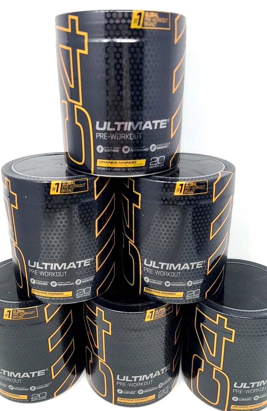6 x Cellucor C4 Ultimate Pre Workout Powder 20 Servings. Orange Mango Exp 01/26
