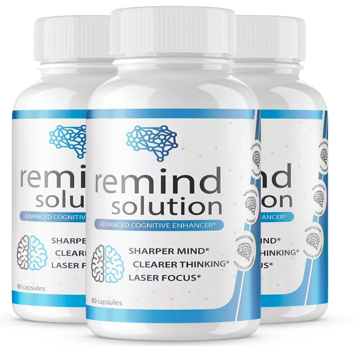 Remind Solution Advanced Cognitive Enhancer Dietary Pills (180 Capsules) 3 PACK