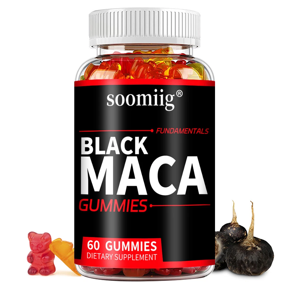 Black Maca Gummies Male Enhancement Stamina Gummies for Men Performance