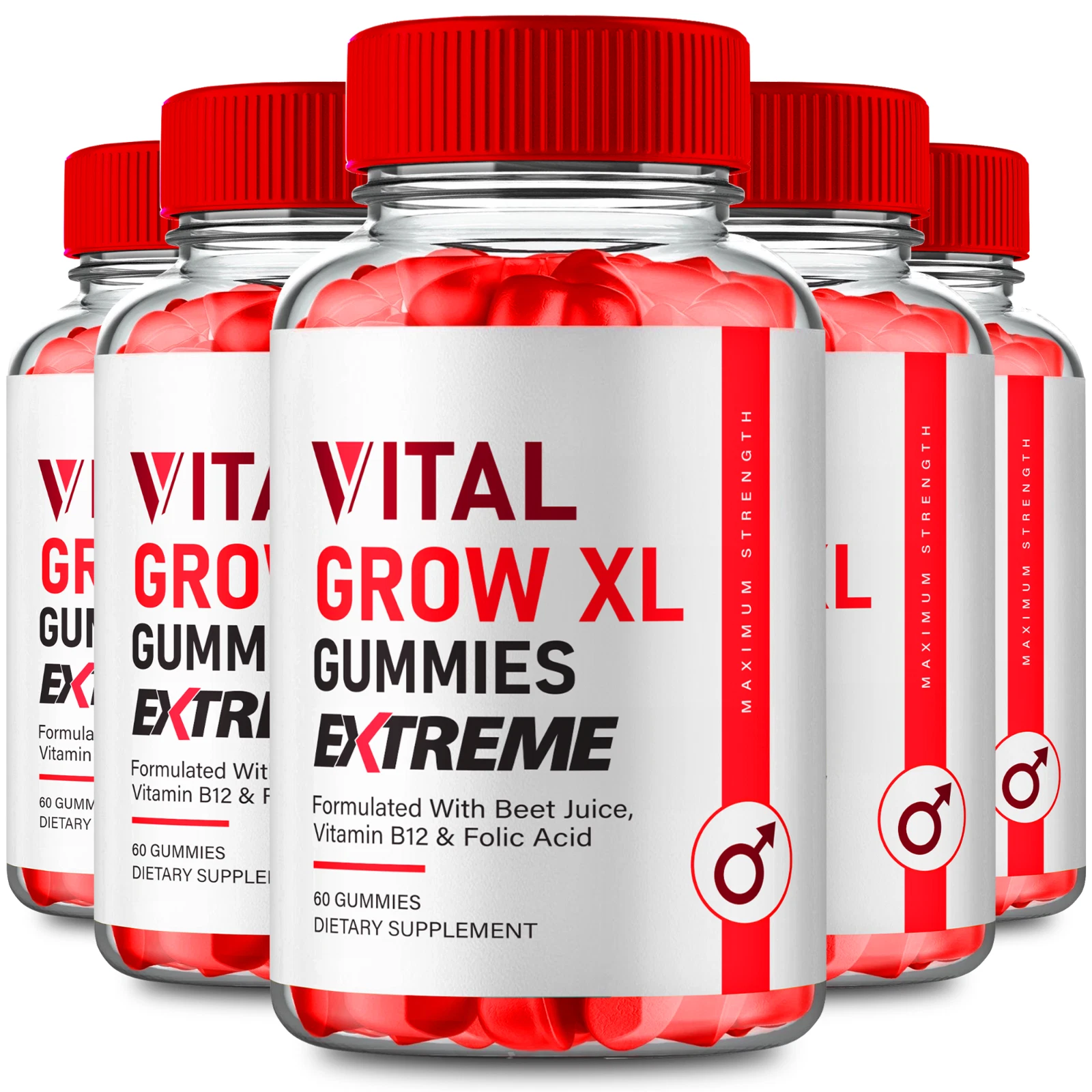 (5 Pack) Vital Grow XL Gummies Advanced Strength VitalGrow XL (300 Gummies)
