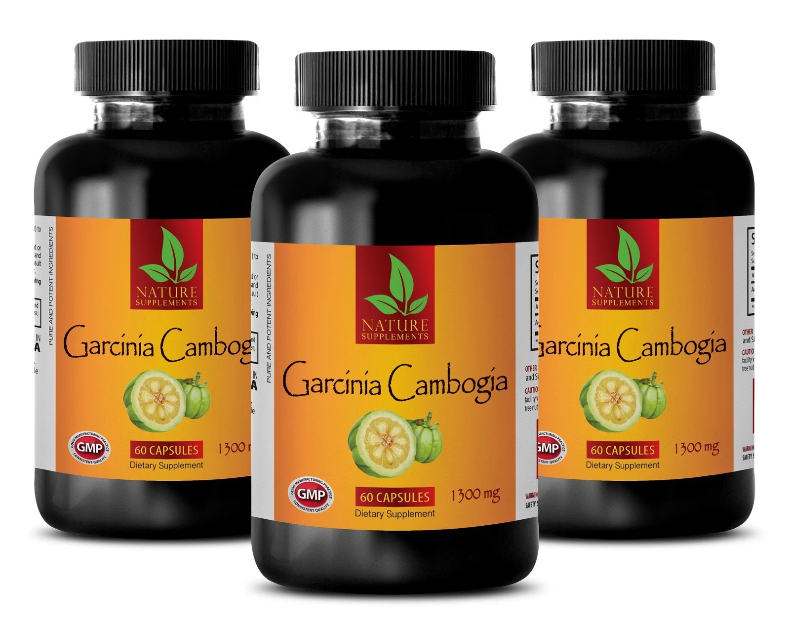 Weight Loss - GARCINIA CAMBOGIA 1300mg - natural body cleanse - 3 Bottles