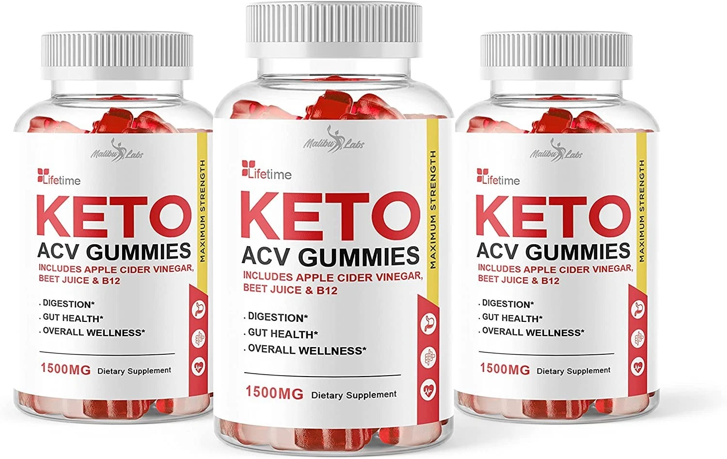 Lifetime Keto ACV 1500MG Life Time Weight Loss Supplement Pack of 3 Lifetime