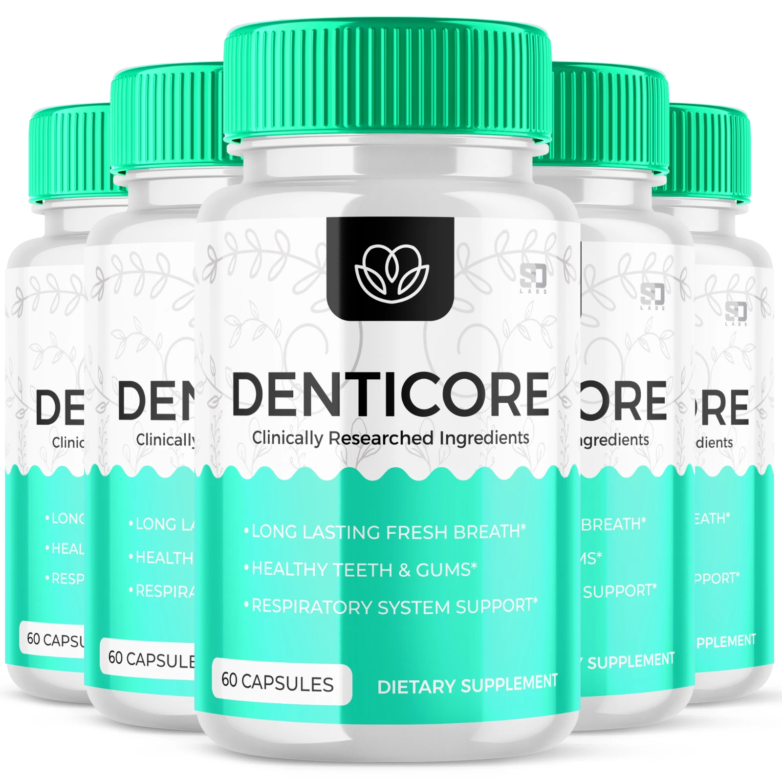 (5 Pack) Denticore Oral Probiotic, Denti Core Gum & Teeth Health (300 Capsules)