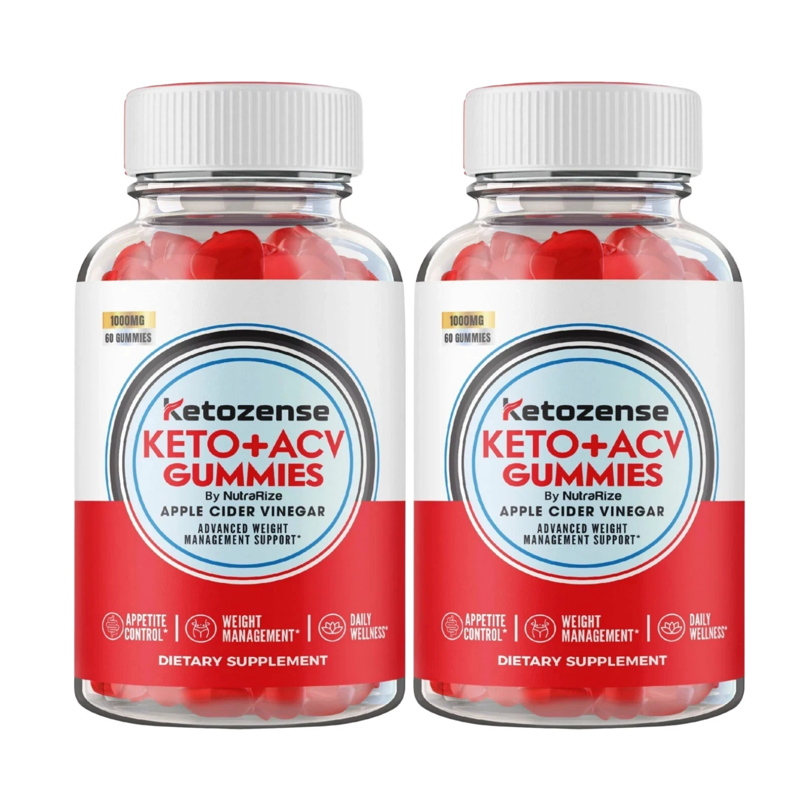2-Pack Ketozense Keto Gummies, KetoZense ACV Gummies Weight Loss -120 Gummies