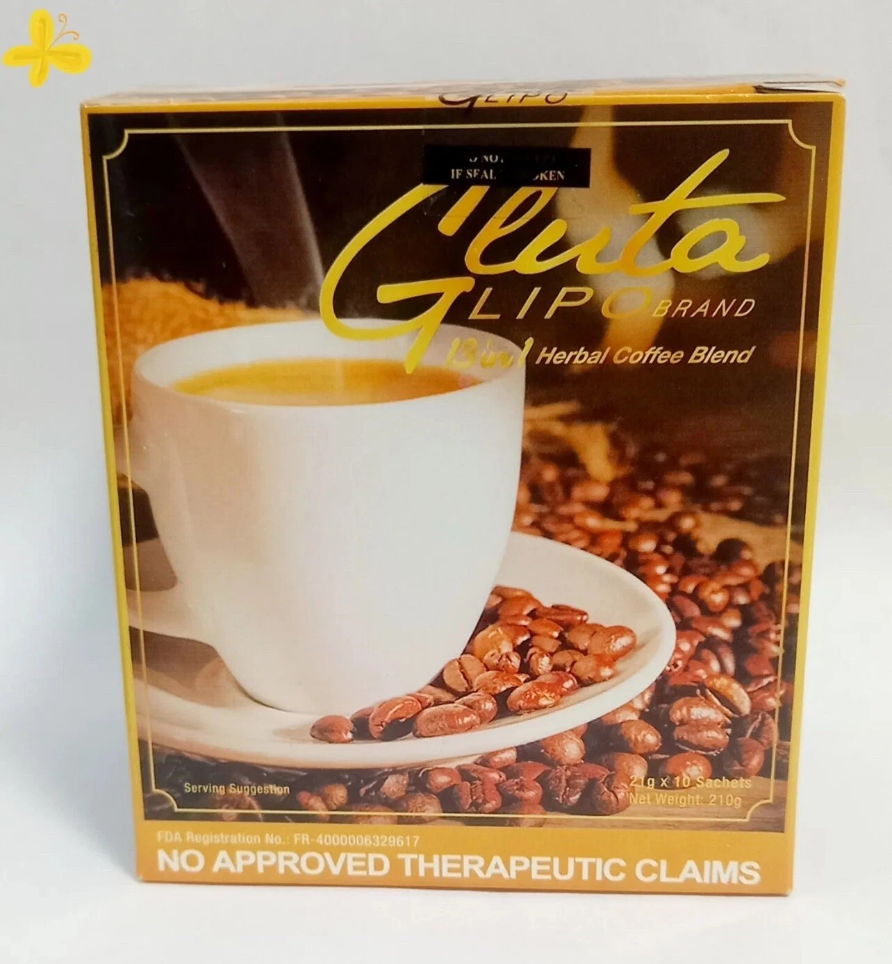 Gluta Lipo Coffee 13-in-1 - 10-Sachets, AUTHORIZED SELLER