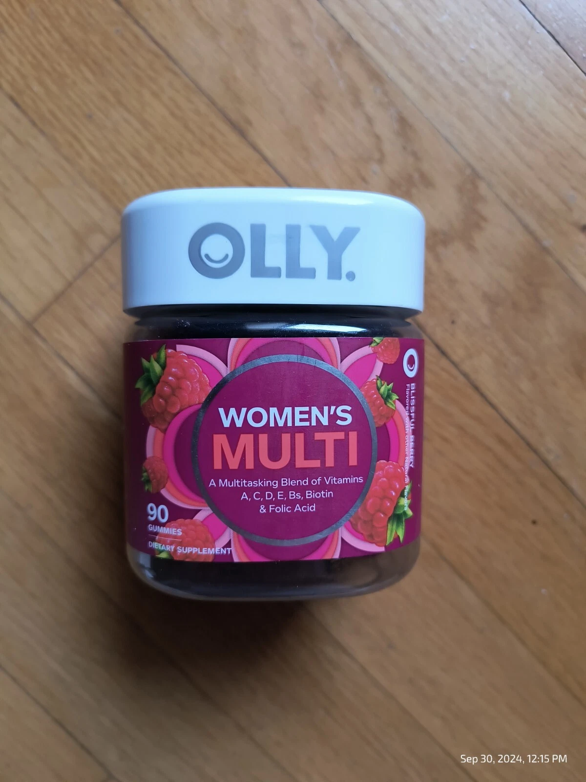 OLLY Women's Multivitamin Gummy Vitamins A D C E Biotin Folic Acid Berry Ex 9/25