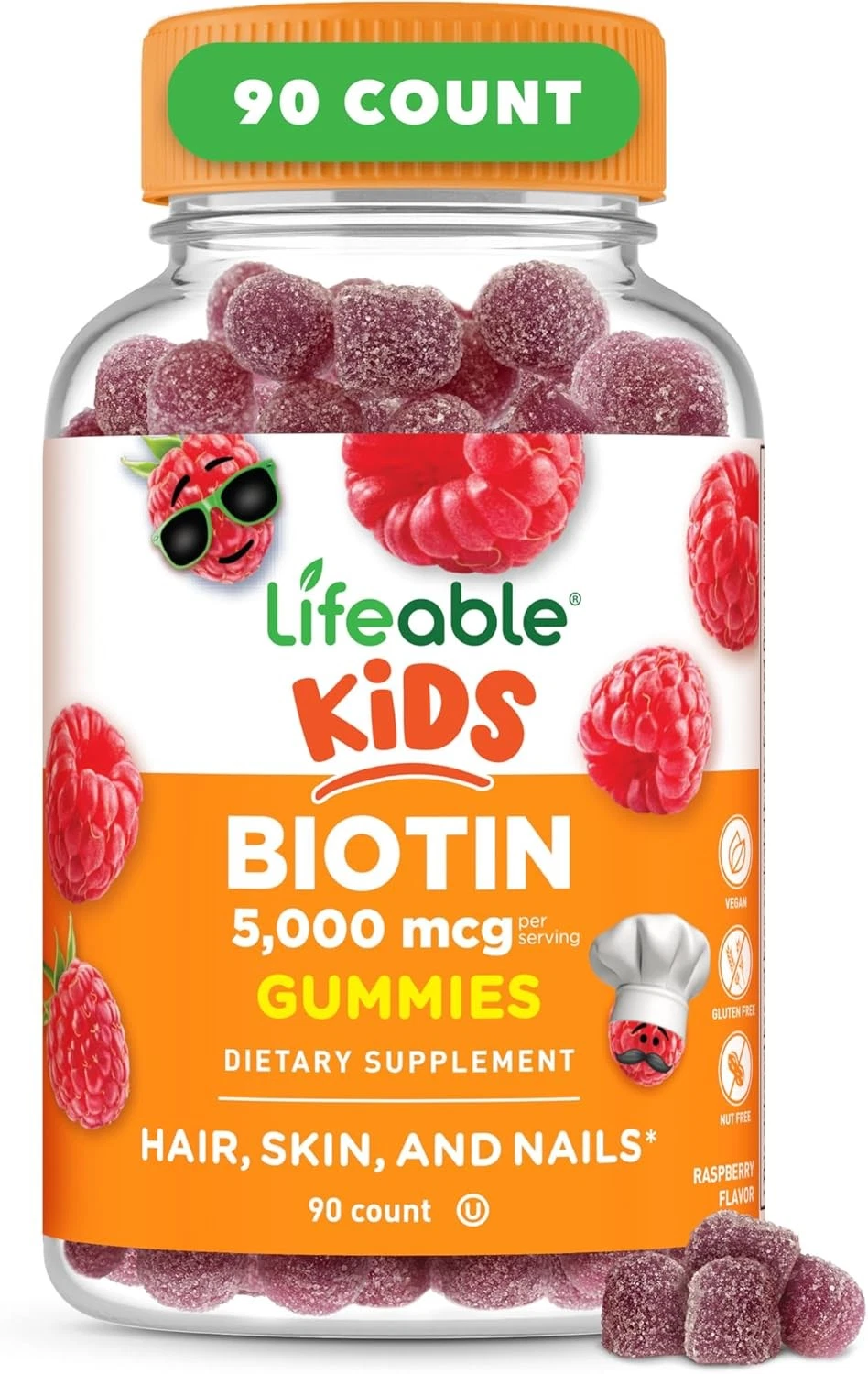 Lifeable Kids Biotin Gummies | 5,000mcg | Great Tasting Natural Flavor...