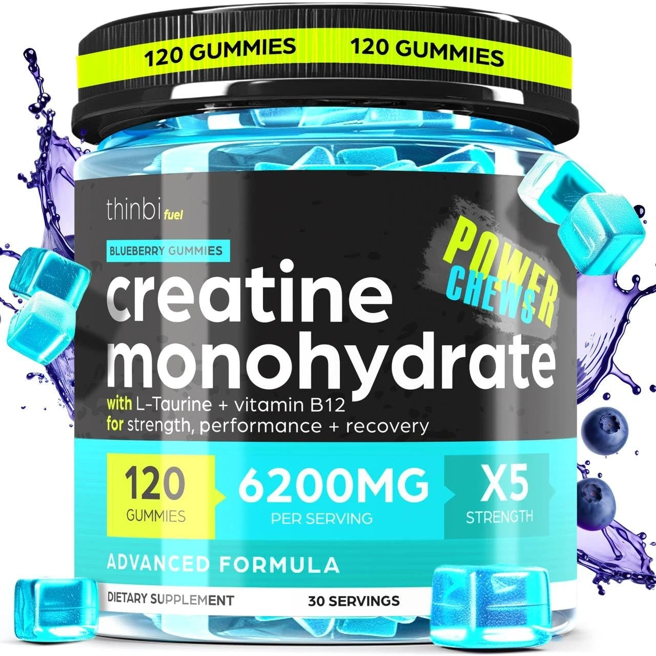 Creatine Monohydrate Gummies Complex 6200mg for Men & Women - 120 Gummies Advanc