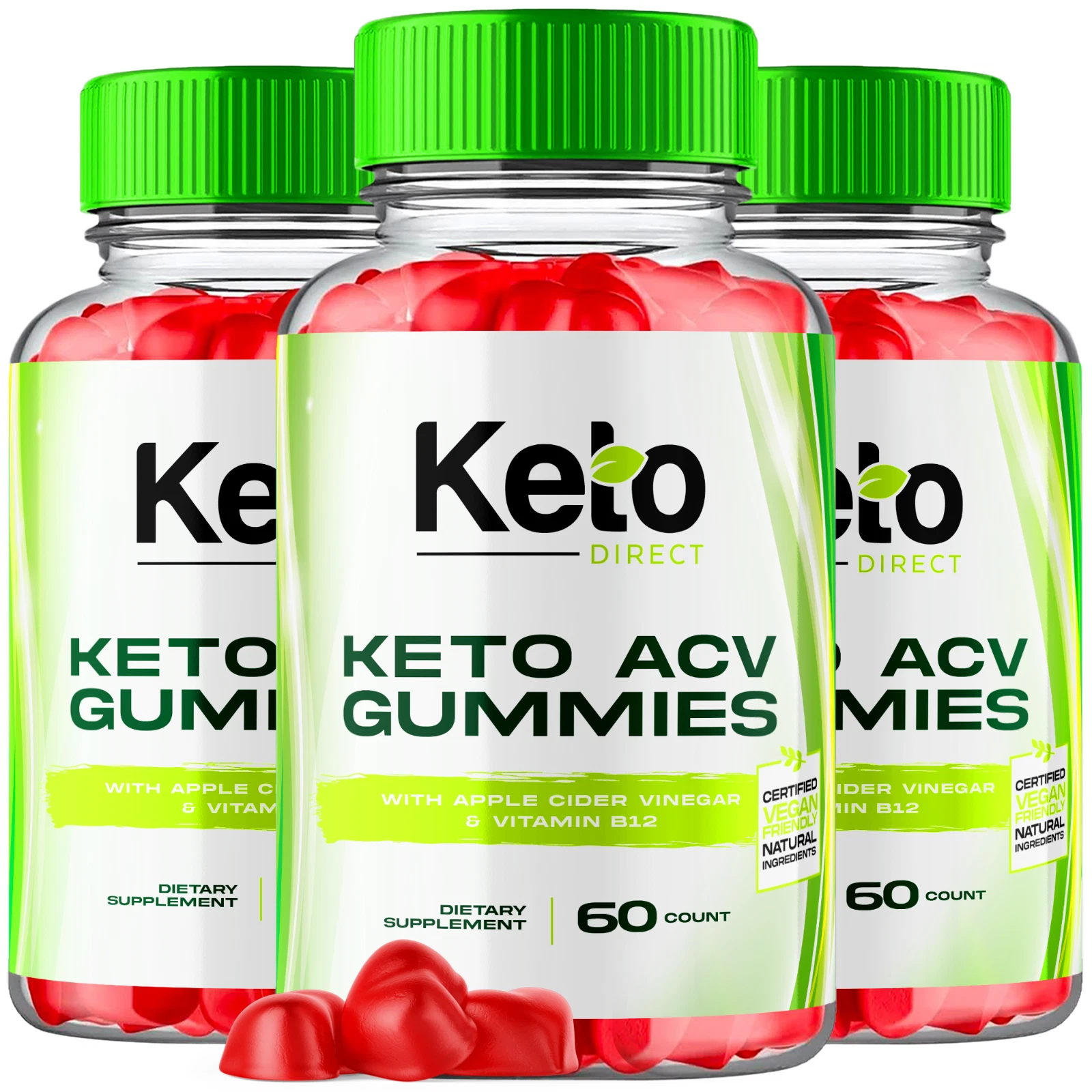 (3 Pack) Keto Direct, Keto Diet Direct ACV Weight Loss Gummies (180 Gummies)