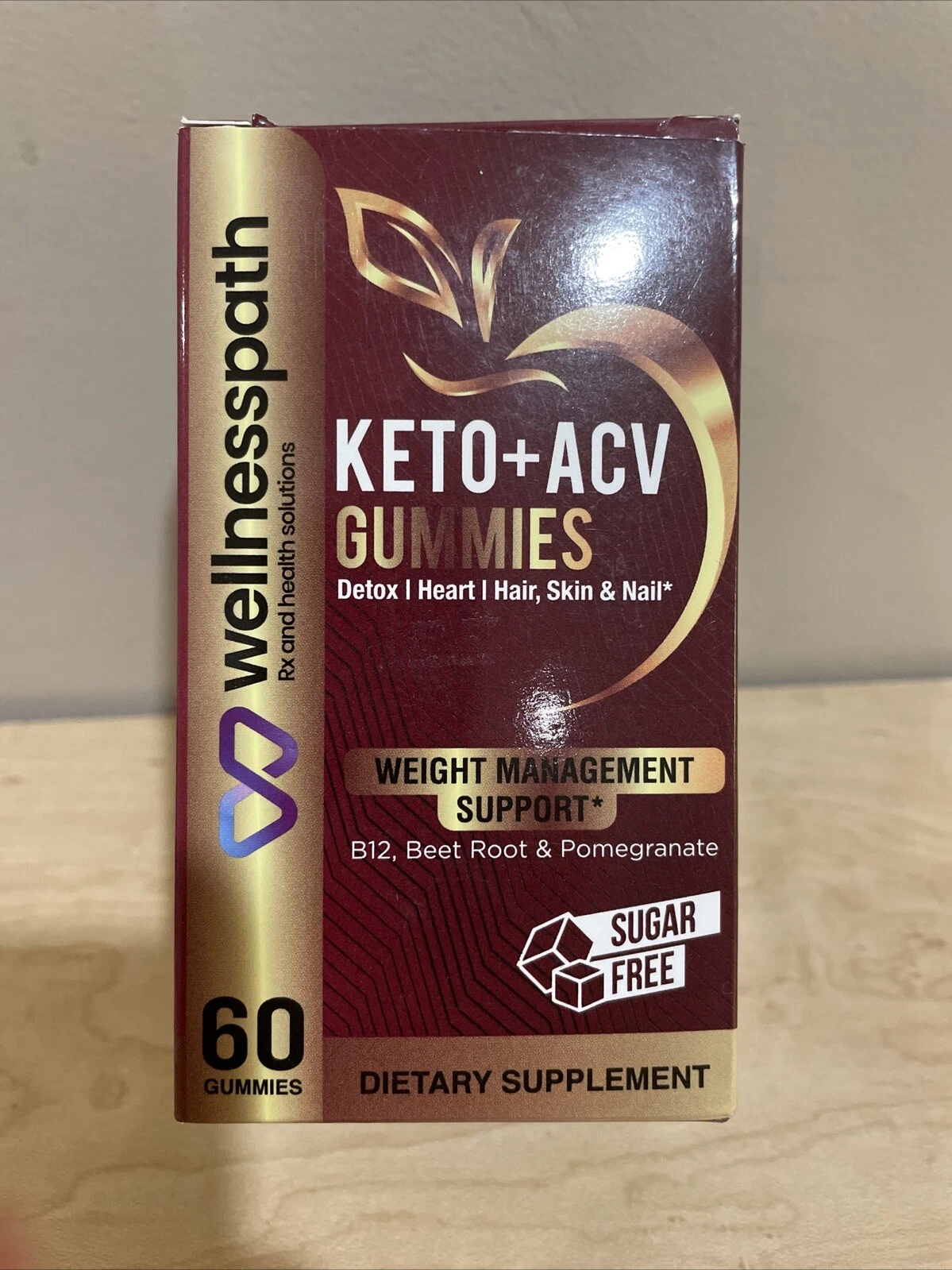WellnessPath ACV Keto Gummies for Weight Loss Sugar Free Fat Burning Exp 04/2025