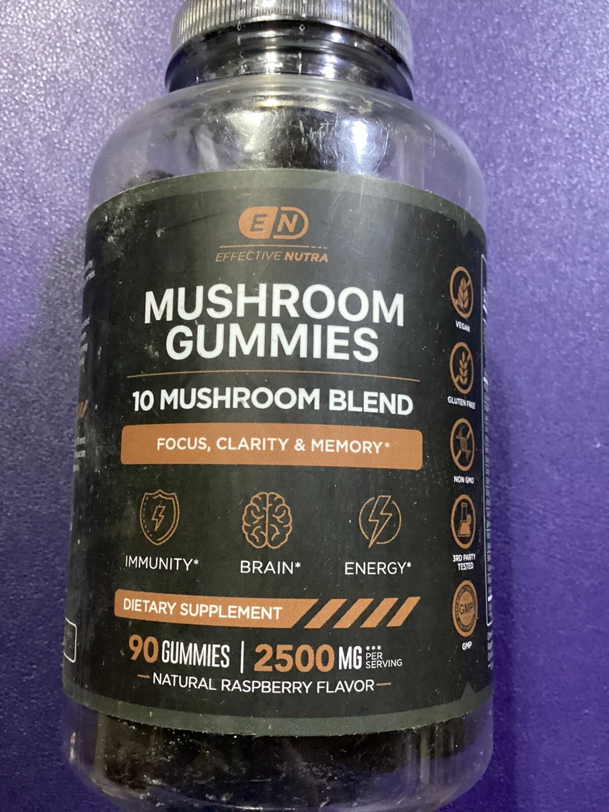 Effective Nutra Mushroom Gummies 10 Blend - 90 Count (Pack of 1) exp 7/25