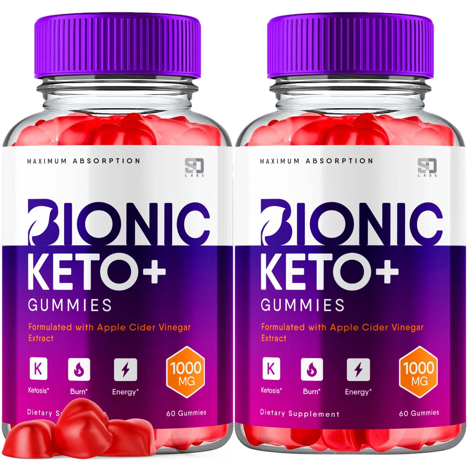(2 Pack) Bionic Keto, Bionic Keto ACV Weight Loss Fat Burn Gummies (120 Gummies)
