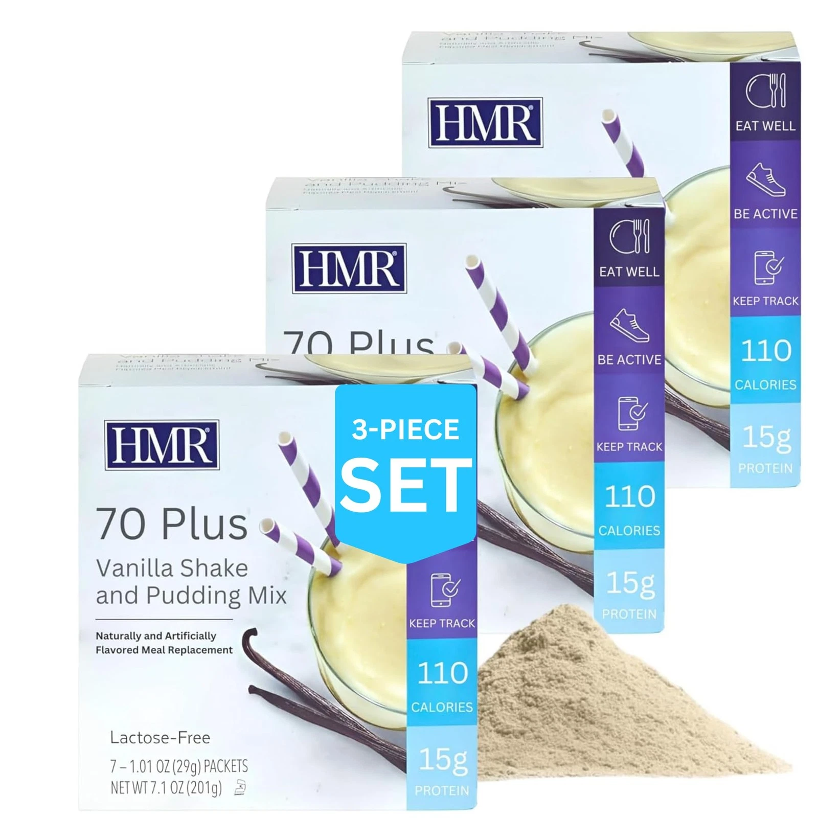 HMR 70 Plus Vanilla Shake & Pudding Mix | Meal Replacement Powder | Lactose-F...