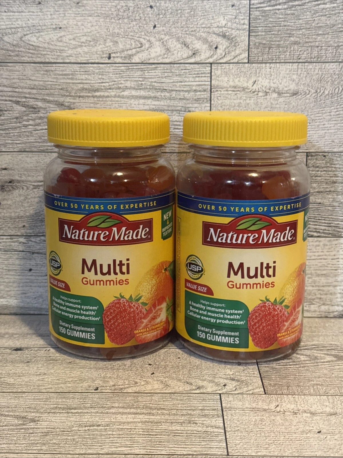 (2) Nature Made Multi Gummies Orange & Strawberry Flavor, 150 Gummies 02/26