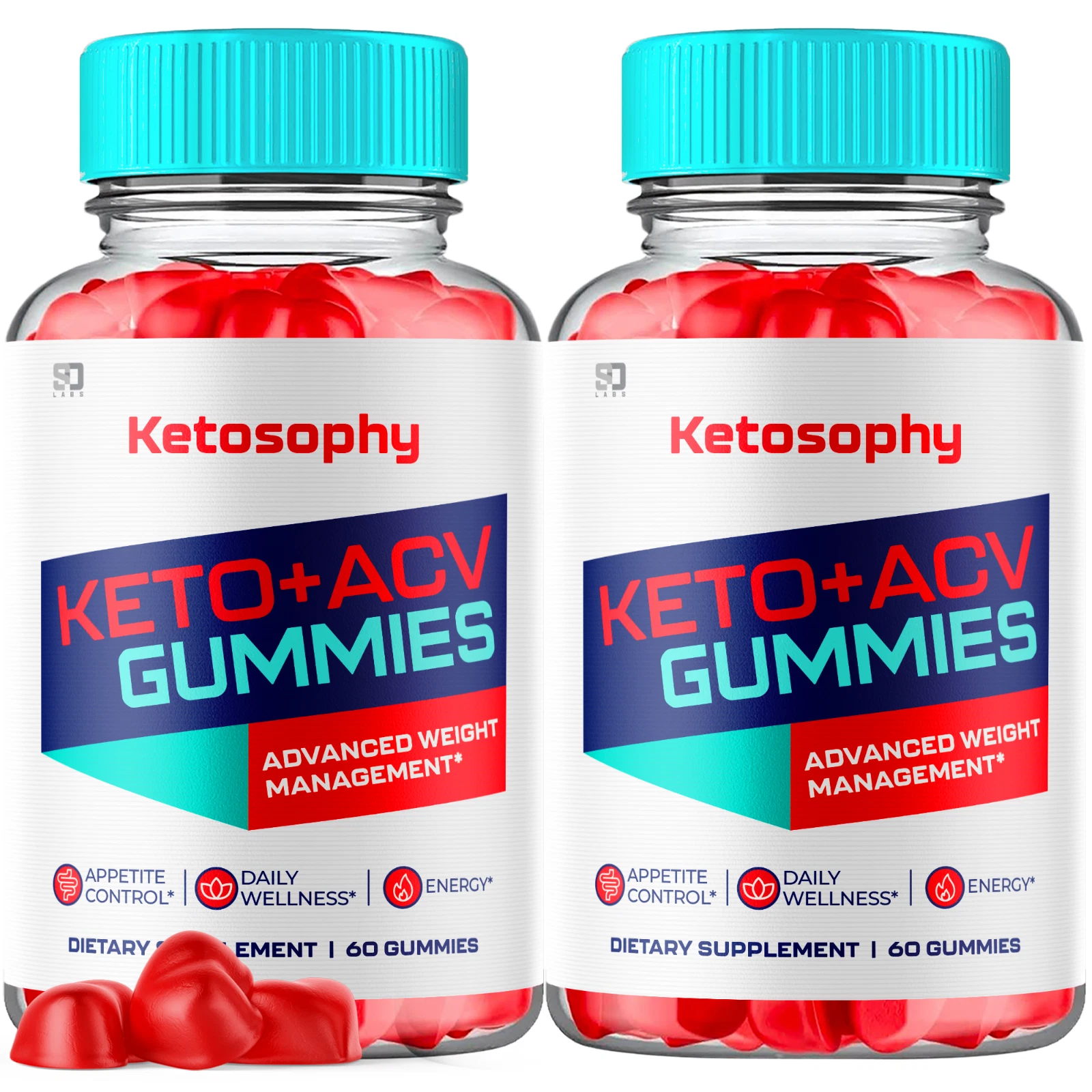 (2 Pack) Ketosophy Keto Gummies, Ketosophy ACV Gummies Weight Loss (120 Gummies)