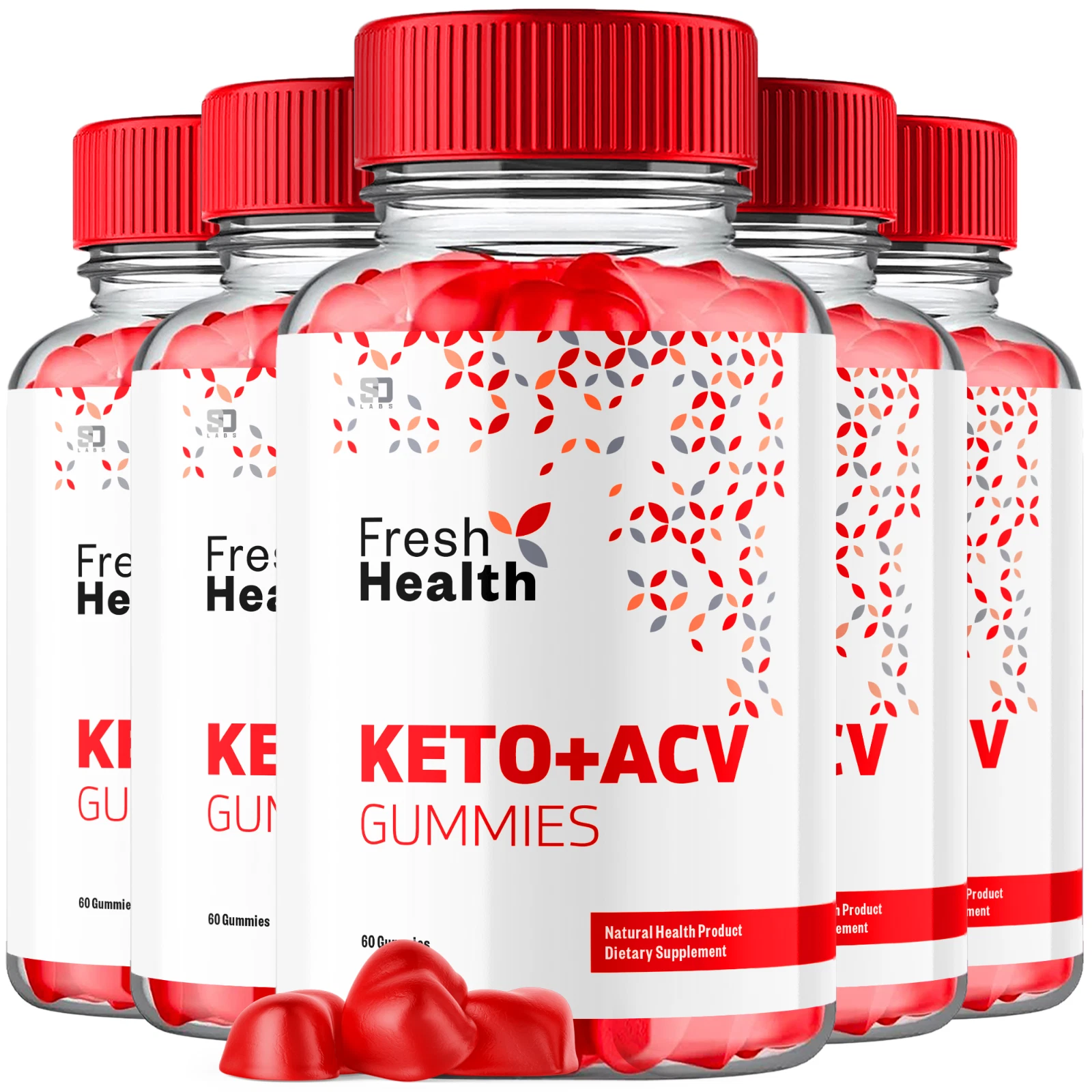 (5 Pack) Fresh Health Keto Gummies, Fresh Health ACV Weight Loss (300 Gummies)