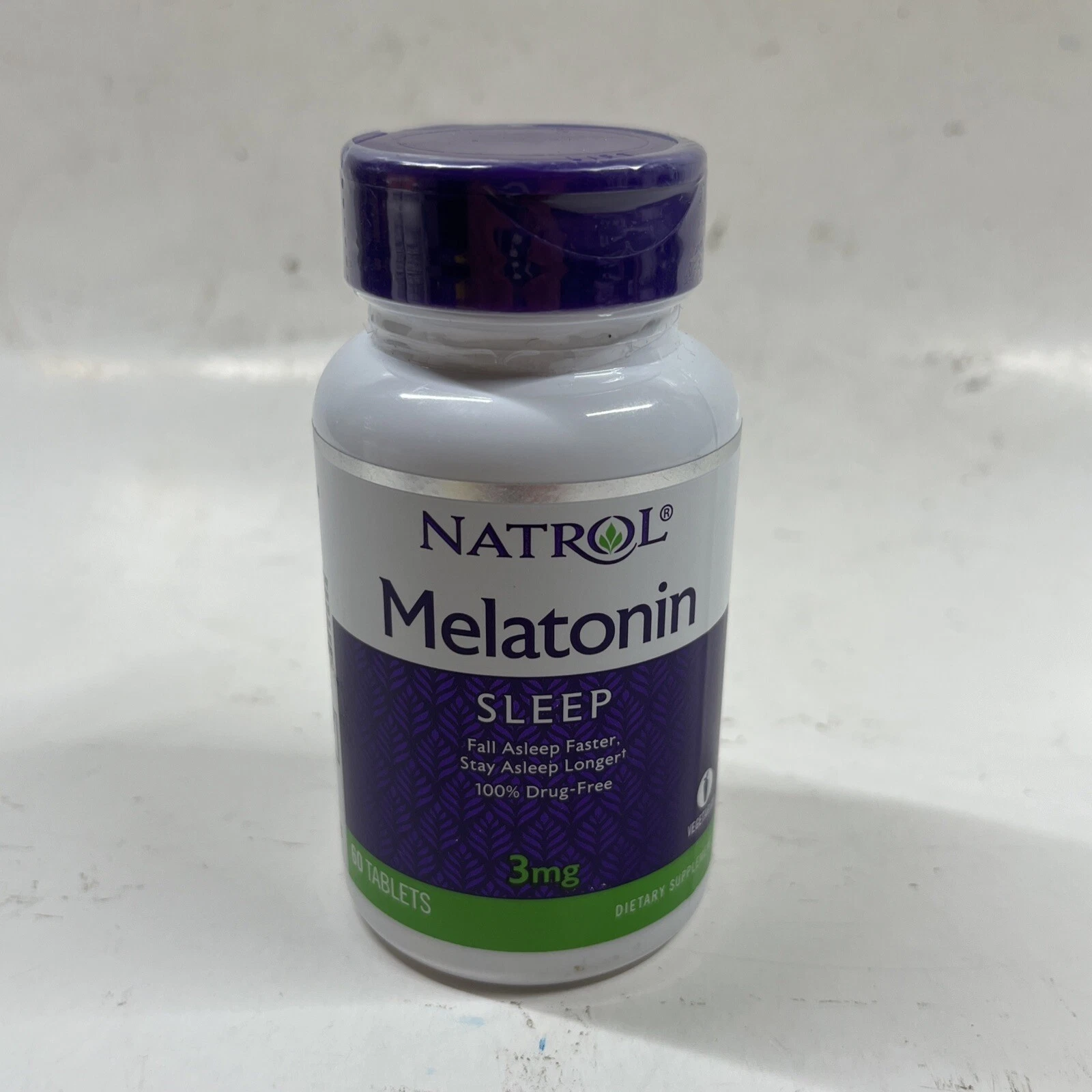 Natrol Melatonin for Sleep, 3mg, 60 Tablets 100% Drug Free EXP 12/2025