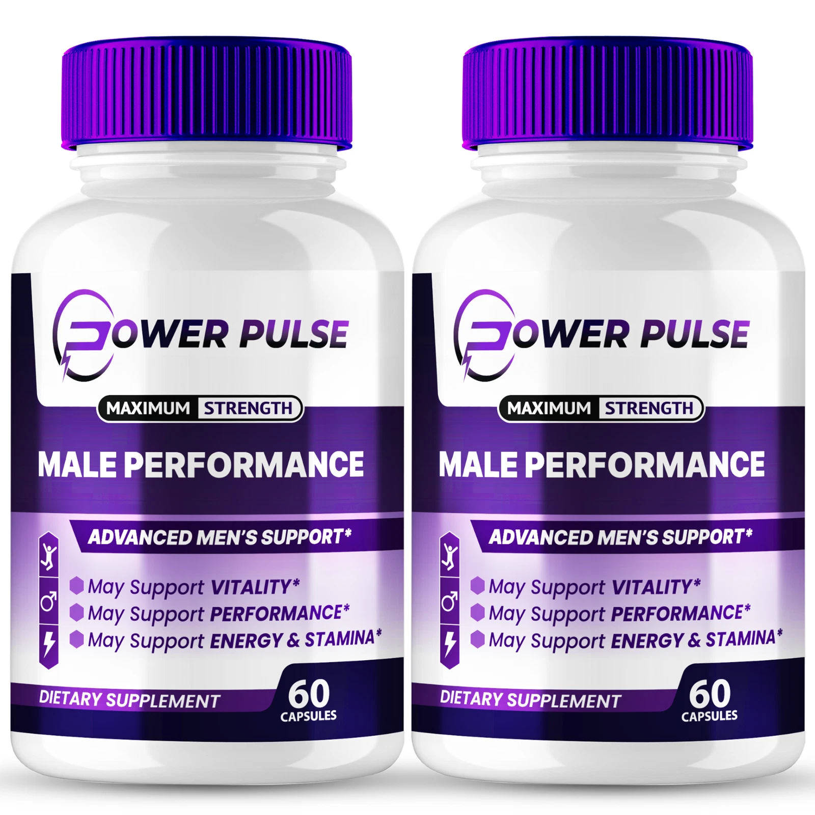 (2 Pack) Power Pulse Men Capsules, Extra Strength Male Vitality Advanced Formula