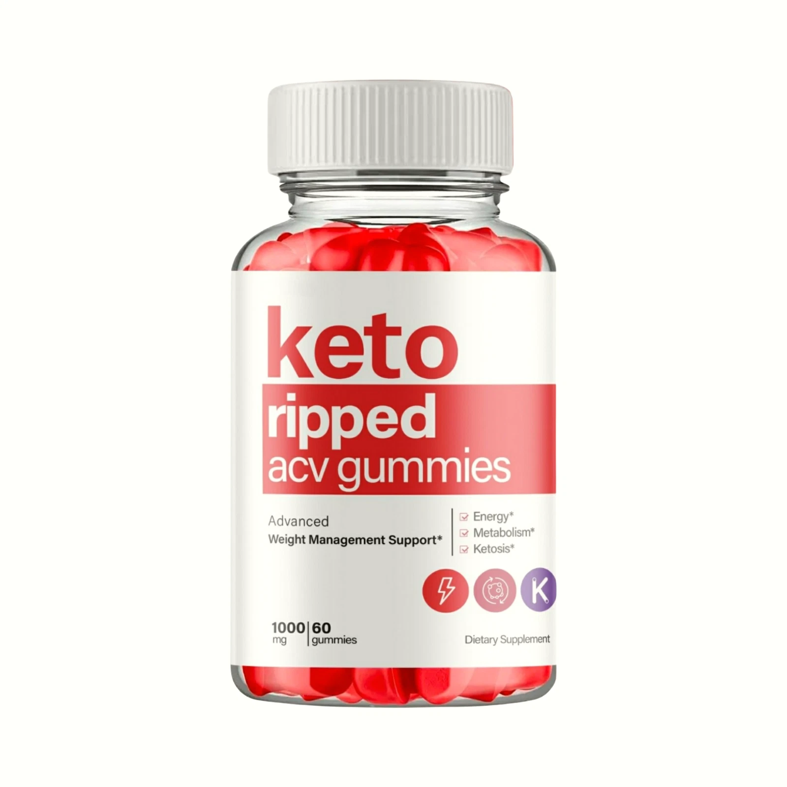 Keto Ripped Gummies, KetoRipped Keto ACV Gummies Weight Loss -60 Gummies