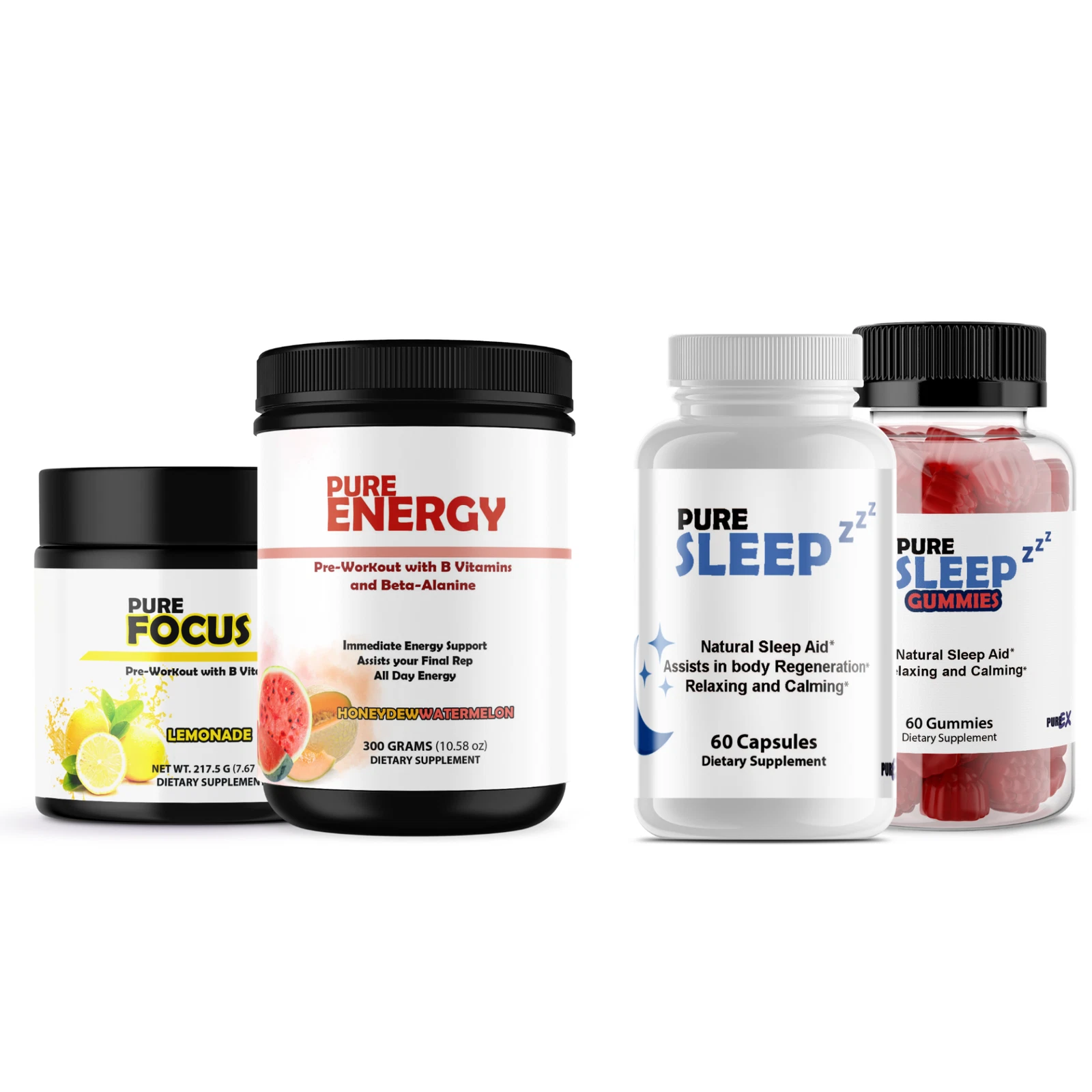 Pure Focus or Energy + Sleep Bundle Clean Pre-Workout & Recovery