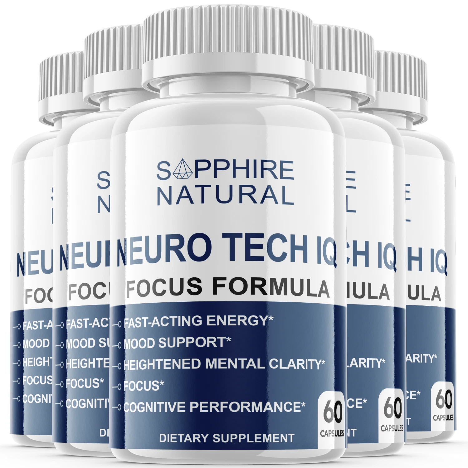 (5 Pack) Neuro Tech IQ Brain Supplement, Neuro Tech Focus Formula (300 Capsules)