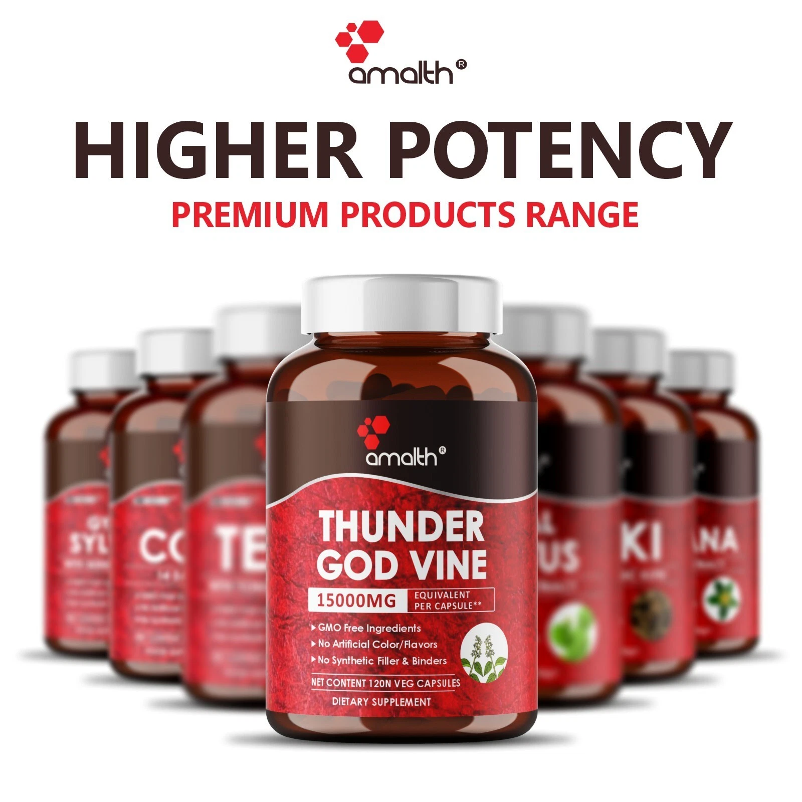 AMALTH Thunder God Vine Extract Powder 120 Capsules with 15:1 Extract