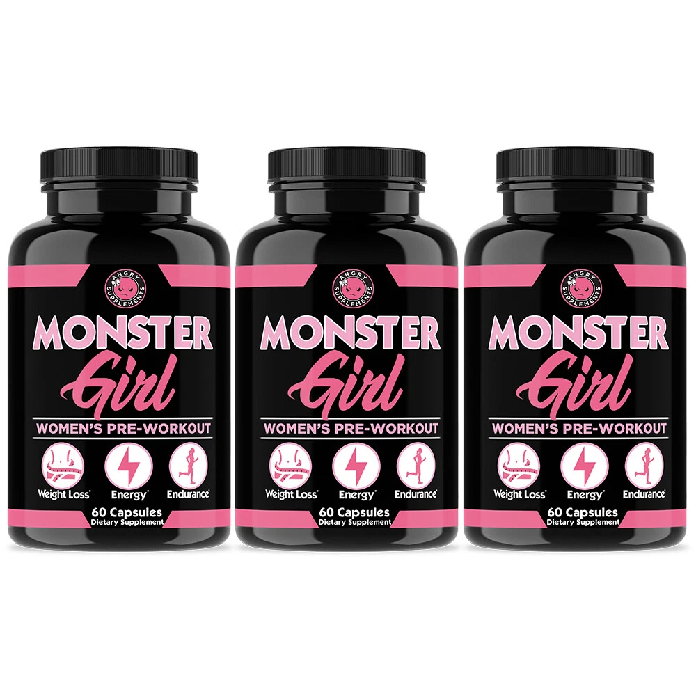 Monster Girl Pre-Workout & Weight Loss for Women (3-Pack)